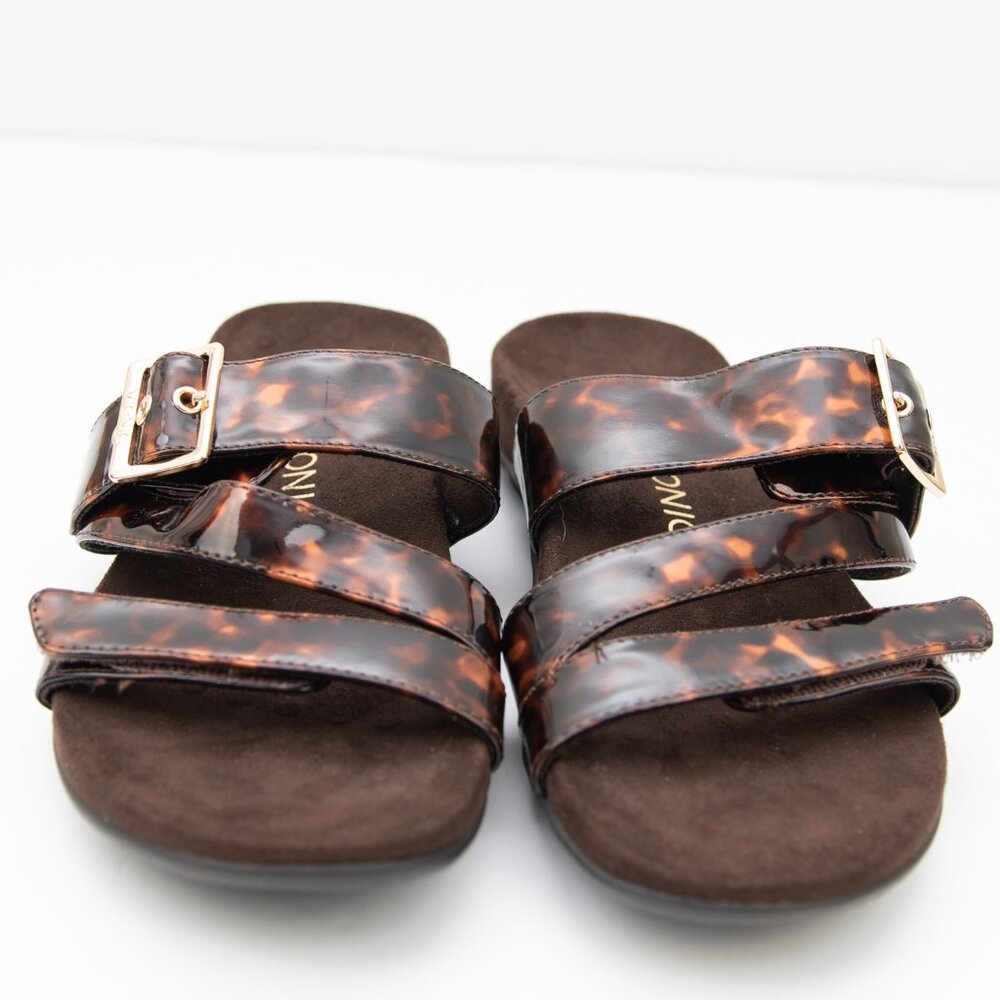 Vionic Skylar Sandals Tortoise Shell Straps Slip-… - image 2